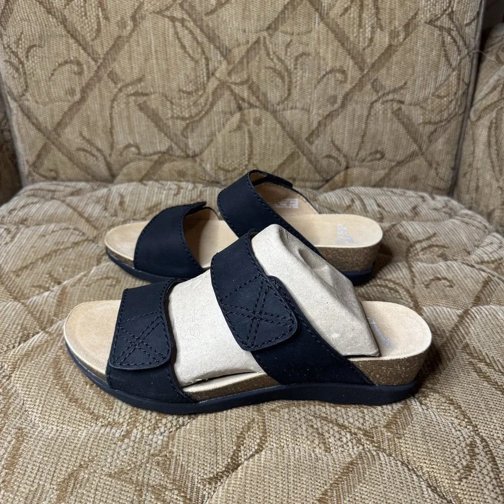 Dansko Maddy Black Milled Nubuck Sandal Slide‎ Women's EU 40 US 9.5-10 New